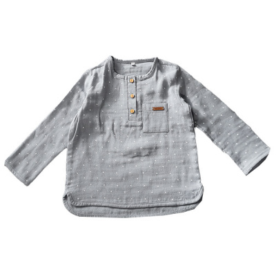 Рубашка на трех пуговицах Мечты Babyede 21410ЭД звездочки на сером 1